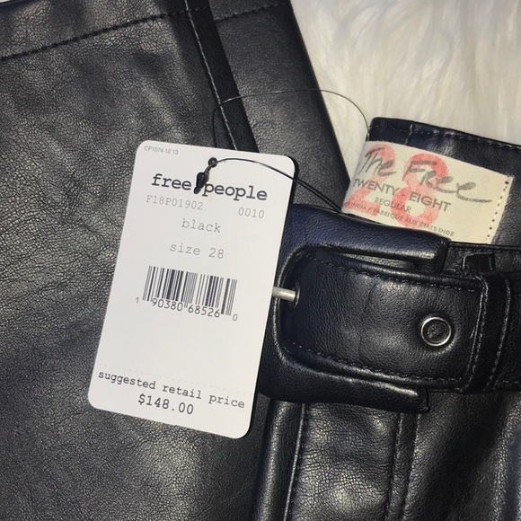 Free People belted faux leather skinny pant - Picture 6 of 6